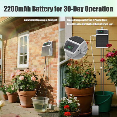 Solar Powered Automatic Drip Irrigation Kit with 2200mAh Rechargeable Battery and Programmable Timer for Garden and Potted Plants