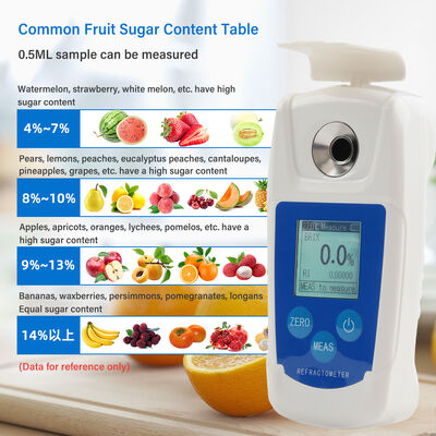 Digital Brix Refractometer with 0-55% Measurement Range Compact Size 120mm*58.5mm*30mm and ±0.1%Brix Resolving Power