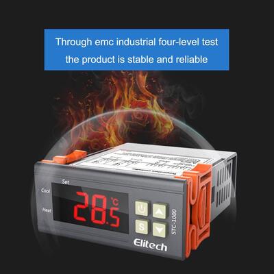 STC-1000 Digitaler Thermostat-Temperaturregler mit LCD-Display mit Auflösung von 0,1 °C und Hochtemperatur-Alarm