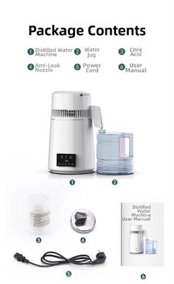 Fuyao K40107 750W 4L Kapazität SUS304 Edelstahl Destilliertwasserbereiter für Zuhause, Labor & Zahnmedizin