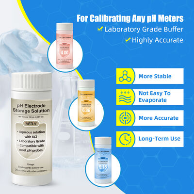 Laborqualität pH-Meter-Kalibrierungskit mit luftdichten, versiegelten, farbcodierten Bechern für eine genaue pH-Prüfung