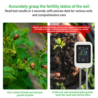 6-in-1 Soil Test Meter with LCD Backlit Screen and Type-C USB Charging for Accurate Soil Analysis