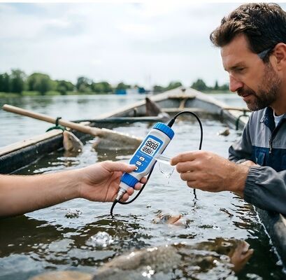 Hohe Genauigkeit ±0,3 mg/l Sauerstoffmessgerät mit IP55 wasserdichtem Design und wiederaufladbarem Akku für Aquarien und Labore