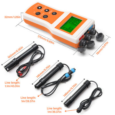6-in-1-Mehrparameter-Wasserqualitätsmesser mit pH-Genauigkeit von 0,1 und LCD-Display für Aquarien und Hydroponik