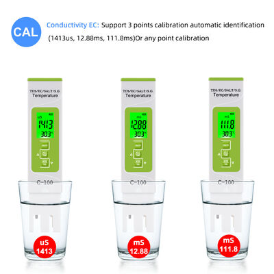 5 in 1 Wasserqualitätsmesser mit LCD-Display hochauflösendes und kompaktes Design für Aquarienbecken