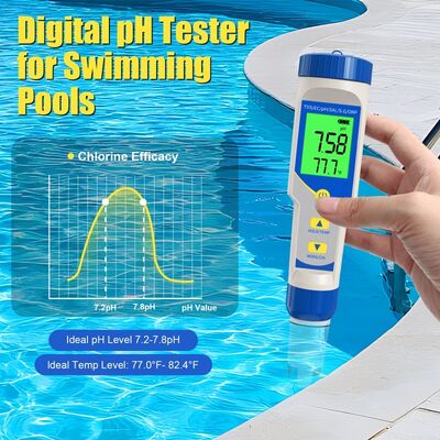 7-in-1 Multifunktions-Digitalwasserprüfer mit hochpräzisen Sonden und Hintergrundleucht LCD-Display für die Qualitätsprüfung von Pool- und Aquarienwasser