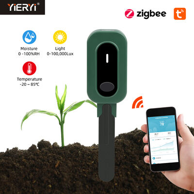 ZigBee 3-in-1 Smart Soil Sensor For Temperature Humidity Light Detector With Tuya APP Control