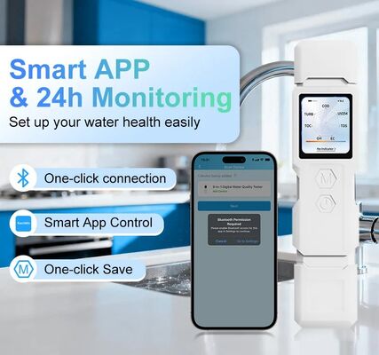 YIERYI 9-in-1 Smart WiFi Wasserqualitäts-Salztester TDS-Messgerät Digitaler App-Steuerungsanalysator für Hydrokultur-Aquarium-Pool-Trinken