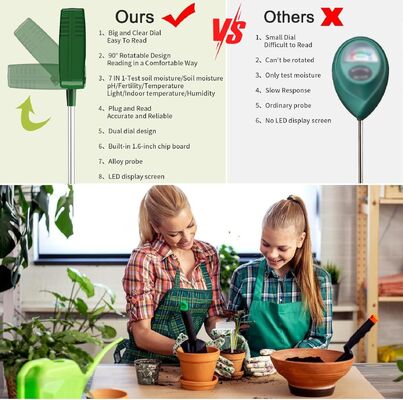 7 in 1 Digitale Bodenanalysator mit LCD-Display für eine genaue Überwachung des pH-Wertes von Gartenlicht