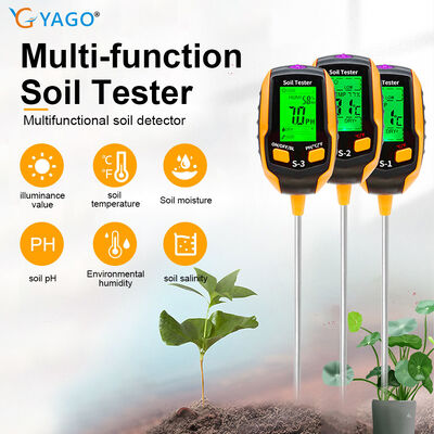 6 in 1 Digitale Bodenprüfer Feuchtigkeit/PH/Sonnenlicht/Temperaturmonitor mit Hintergrundleuchte LCD