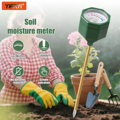 YIERYI Batterieloses analoges Bodenfeuchtigkeitsmessgerät mit Metallsonde, präzises Hygrometer im Maßstab 0–10 für die Landwirtschaft von Gartentopfpflanzen