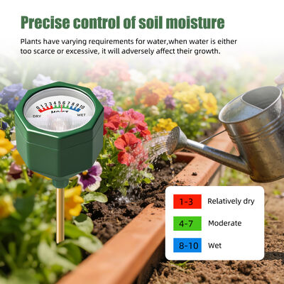 YIERYI Batterieloses analoges Bodenfeuchtigkeitsmessgerät mit Metallsonde, präzises Hygrometer im Maßstab 0–10 für die Landwirtschaft von Gartentopfpflanzen