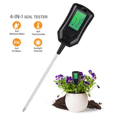 Große LCD-Benutzeroberfläche 4 in 1 Bodenmesser PH Bodenmesser Feuchtigkeit/Temperatur/Sonnenlicht Bodenanalyse-Tools