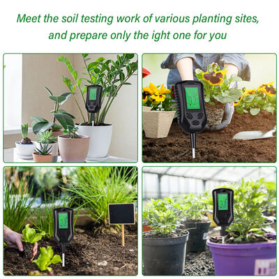 Große LCD-Benutzeroberfläche 4 in 1 Bodenmesser PH Bodenmesser Feuchtigkeit/Temperatur/Sonnenlicht Bodenanalyse-Tools