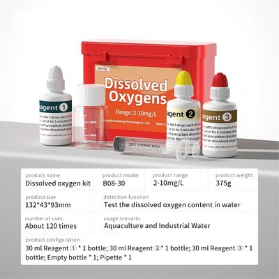 YIERYI Testkit für gelösten Sauerstoff 2–10 mg/l, 120 Tests für die Überwachung der industriellen Wasserqualität in der Aquakultur