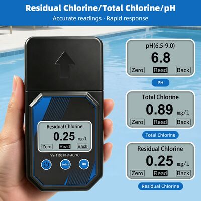 YIERYI Portable Photometric Accurate Water Quality Tester für pH Restchlor Gesamtchlor