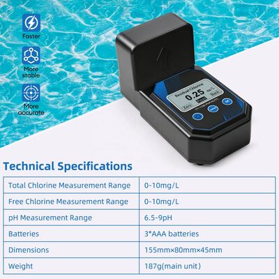 YIERYI Portable Photometric Accurate Water Quality Tester für pH Restchlor Gesamtchlor