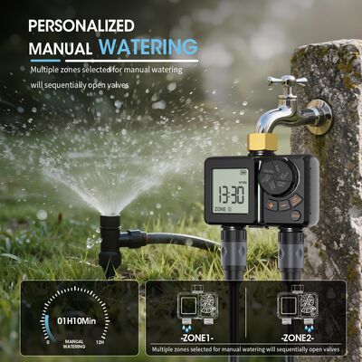 Wiederaufladbarer digitaler Bewässerungstimer Schwerlast-Brass-Anschluss-Auto-Sprinkler-Controller mit manueller Überprüfung