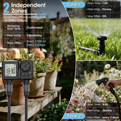 Wiederaufladbarer digitaler Bewässerungstimer Schwerlast-Brass-Anschluss-Auto-Sprinkler-Controller mit manueller Überprüfung