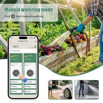 YIERYI Dual-Zone RF Smart Water Timer mit Sub-GHz-Gateway