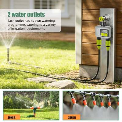 YIERYI Dual-Zone RF Smart Water Timer mit Sub-GHz-Gateway