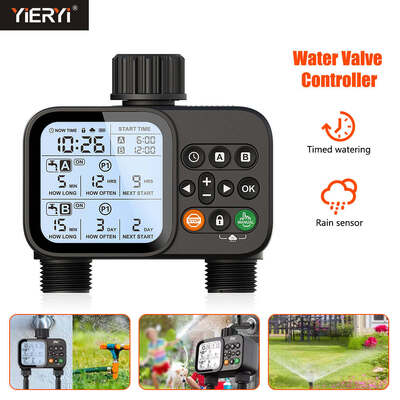 Digitale Wassertimer für Gartenschlauch Automatischer Bewässerungstimer mit automatischem manuellem Bewässerungsmodus
