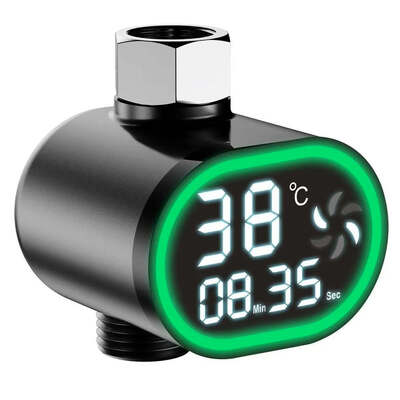 Wasserkraftgewinnung, Duschkopf Universal-Wassertemperaturmesser, Babybad, Kinderbad, Haushalt visuelle LED-Digitalanzeige