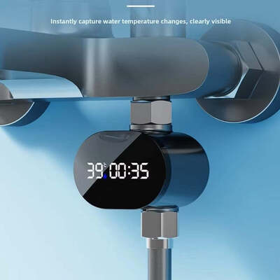 Wasserkraftgewinnung, Duschkopf Universal-Wassertemperaturmesser, Babybad, Kinderbad, Haushalt visuelle LED-Digitalanzeige