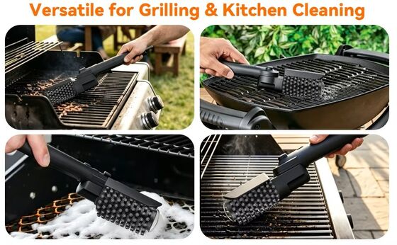 Electric BBQ Grill Cleaning Brush | Replaceable Brush Heads Barbecue Cleaning Tool