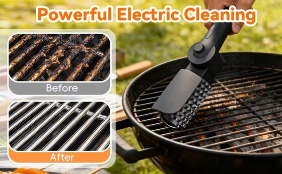 Electric BBQ Grill Cleaning Brush | Replaceable Brush Heads Barbecue Cleaning Tool
