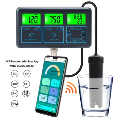 7-in-1-Smart-Wasserqualitätsmessgerät pH/EC/ORP/PPM/CF/TDS/Temperatur für Aquarien, Hydroponik und Pools