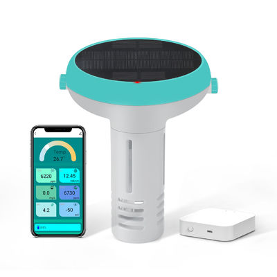 7 in 1 Smart Pool Monitor mit App   Solar / USB-betriebener Wasserqualitätsprüfer