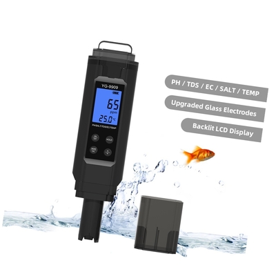 5-in-1-Digitalzähler pH-Salzgehalt Temperatur TDS EC Tester mit Hintergrundbeleuchtung zur Überwachung der Wasserqualität