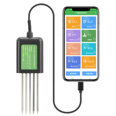 7-in-1 USB Bodensensor Bodentester Landwirtschaft Boden EC PH NPK Nährstoffmessgerät für Android