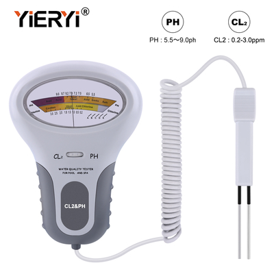 CL2 Tester 2 in 1 Wasserqualität PH & Chlor PC-102 - Wasserqualitäts-Testgerät für Schwimmbäder & Aquarien