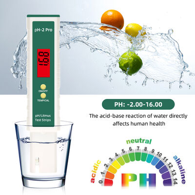 PH-2 Pro pH-Meter mit Backlit-LCD-Display, automatische Temperaturkompensation und Datenspeicherung ohne Stromauslösung für Wasserqualitätsprüfungen