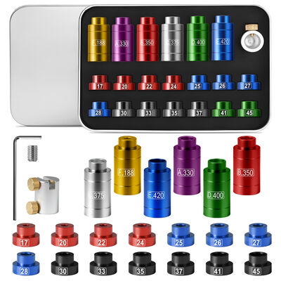 Präzisionskaliber-Vergleicher-Kit mit 14 Kugel-Einsätzen&6Bushing Universal-Kopfraum-Gänge-Vergleicher für.17-.45-Kaliber-Wiederaufladen