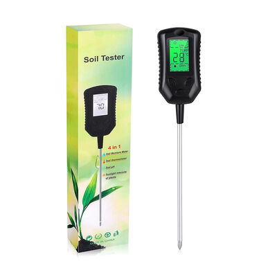 Große LCD-Benutzeroberfläche 4 in 1 Bodenmesser PH Bodenmesser Feuchtigkeit/Temperatur/Sonnenlicht Bodenanalyse-Tools