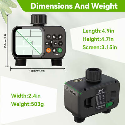 Digitale Wassertimer für Gartenschlauch Automatischer Bewässerungstimer mit automatischem manuellem Bewässerungsmodus