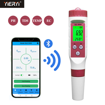 4 in 1 APP-Steuer-TDS-Wasserqualitäts-Detektor pH-Meter EC Pen Type Bluetooth
